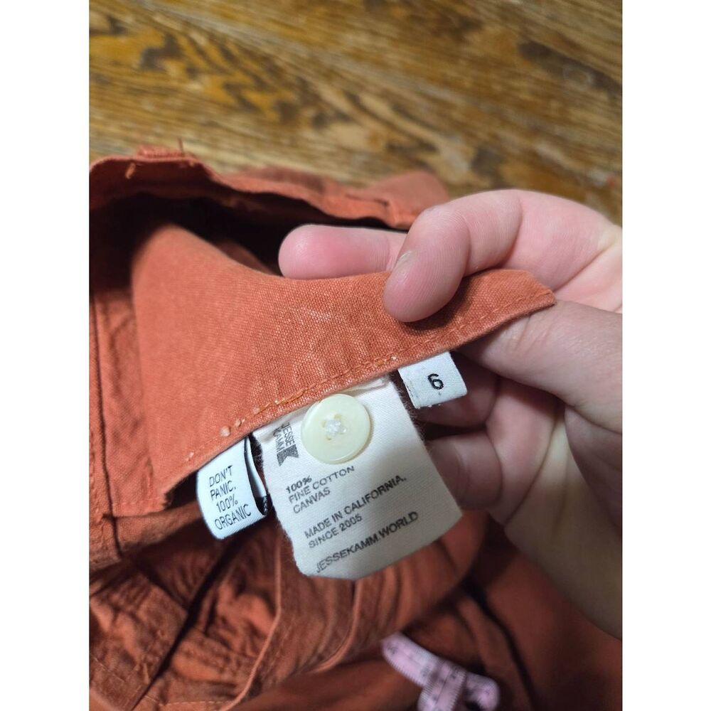 Jesse Kamm Orange/red Sailor  canvas Pant Wide-Leg Trousers sz 6 - Picture 3 of 4